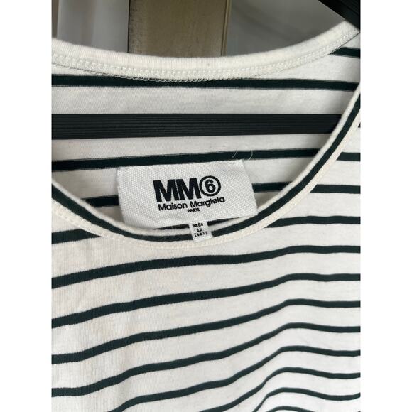 MM6 Maison Margiela Off-White Splice T-Shirt, Size L - Picture 7 of 11